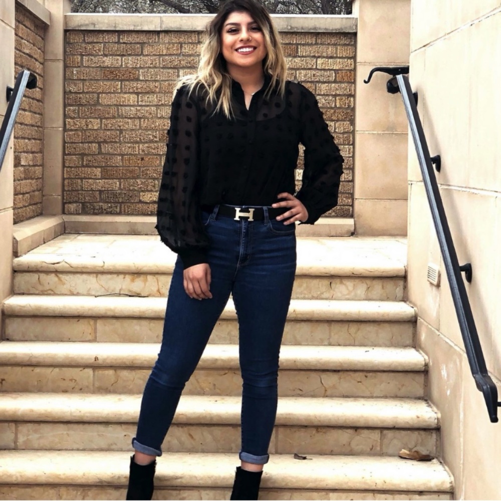 Black Pom Pom Blouse
